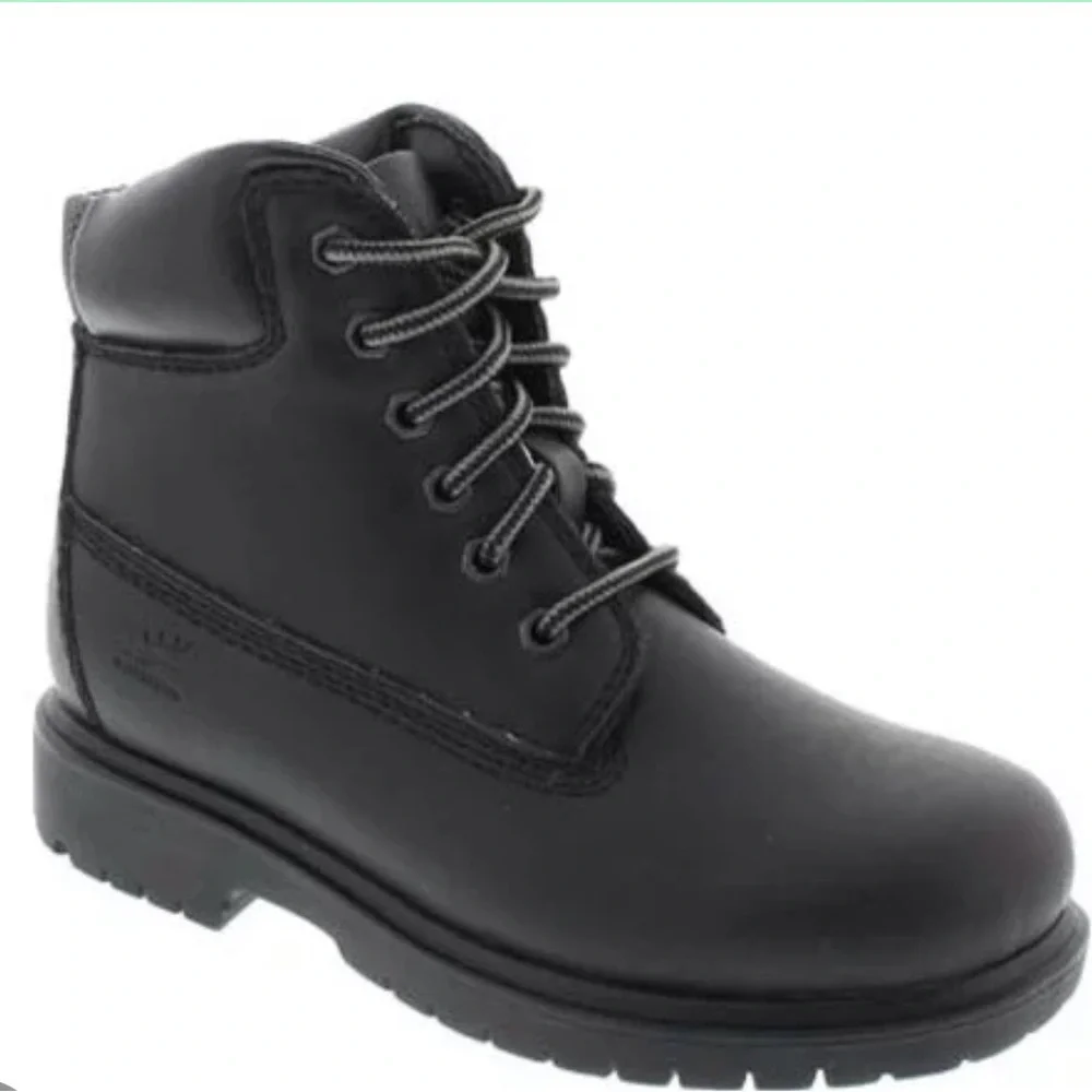 Deer Stags Black Kids Lace-Up Ankle Boots